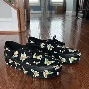 Platform Vans, sort of glow in the dark, worn once